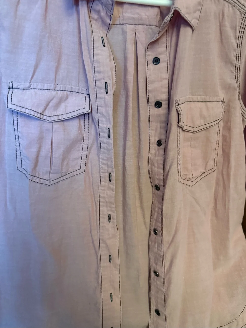 We The Free Free People Last Chance Oversized Button Down Shirt Pink XS